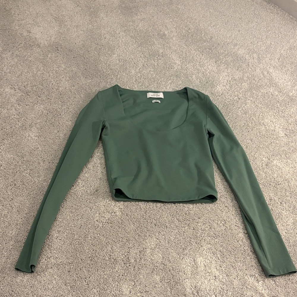 Aritzia Deep Green Long Sleeve Top